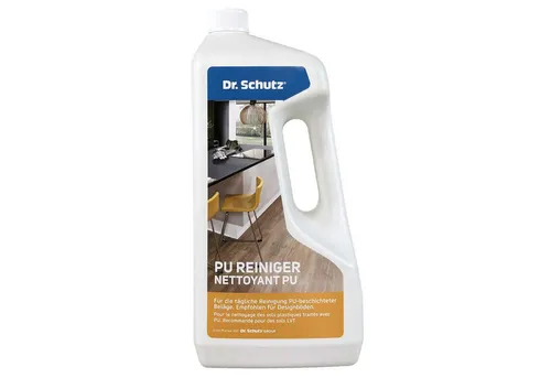 DR. SCHUTZ PU Reiniger Fussbodenreiniger - Bodenreiniger für PU- und PUR-vergütete Beläge, sorgt für streifenfreie Reinigung und ist ideal für Unterhalts- und Bauschlussreinigung.