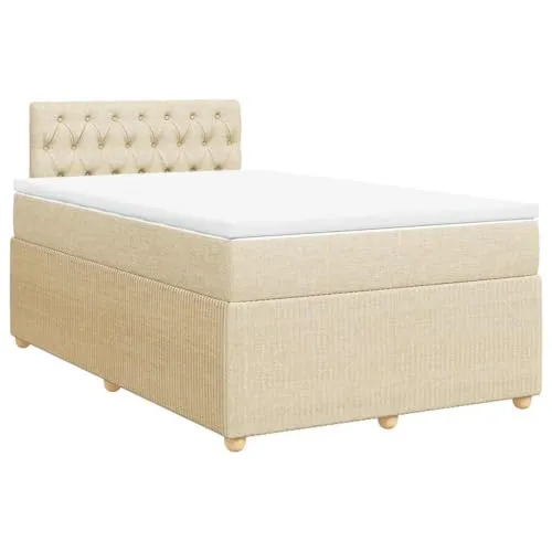 vidaXL Boxspringbett Creme 120x200 cm mit Matratze von vidaXL