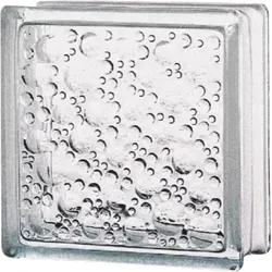 Glasbaustein Regentropfen Weiß 19 cm x 19 cm x 8 cm