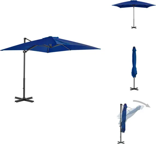 vidaXL Ampelschirm Azurblau 250x250 cm – Eleganter Sonnenschutz für den Garten