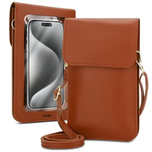 Cadorabo Handytasche zum Umhängen kompatibel mit Nokia X10 / X20-kleine Handtasche mit Handyfach und Sichtfenster, Handy Umhängetasche mini für X10 / X20, 2 Fächer, PULeder, Damen, BRAUN