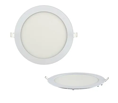 15w LED Panel Ultra Slim weisser Rahmen Unterputz Lichtpanel Einbauleuchte Einbaulampe Deckenleuchte Deckenlampe Lampe Rund Ø 195mm Kaltweiss inkl. Trafo
