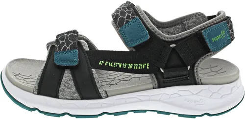 Superfit Jungen Criss Cross Sandale, Schwarz Grün 0000, 38 EU - Wanderschuhe für Jungen, atmungsaktiv und ideal für Kindergarten und Schule – für ein angenehmes Tragegefühl den ganzen Tag.