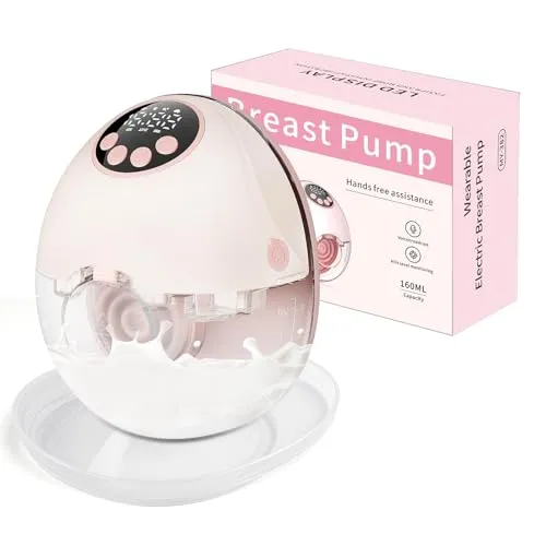 SeyYega Milchpumpe Elektrisch Tragbare, Elektrische Milchpumpe Handsfree 4 Modi 12 Stufen mit 17/19/21 mm komfortabler Flansch, Privat, mit Ersatzzubehör im Lieferumfang Rosa (1 Pack)
