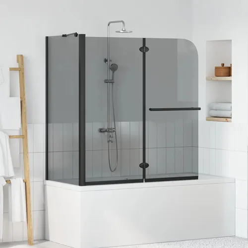 vidaXL Bi-Falt Duschabtrennung 120 x 67 cm - Moderne Duschkabine aus ESG-Glas, faltbar und platzsparend, ideal für kleine Bäder. Verstellbare Breite und elegantes Design bieten Funktionalität und Stil.