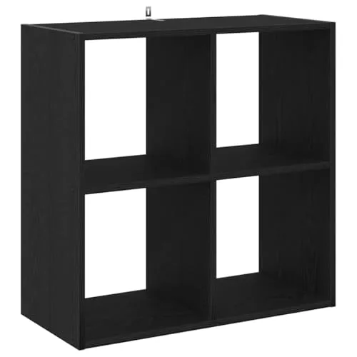 vidaXL Bücherregal Schwarz Eiche 68,5x32x68,5 cm - Regal aus hochwertigem Holzwerkstoff mit modernem Design in elegantem Schwarz. Viel Stauraum für Bücher und Deko, ideal für Wohnzimmer, Büro oder Bibliothek.