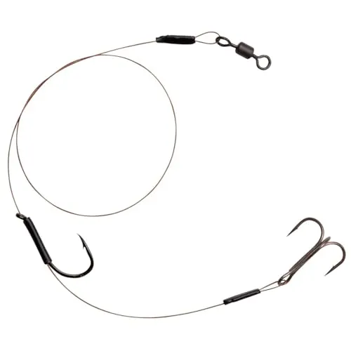 Spro HD Baitfish Rig 30cm Stahlvorfach 7x7 mit Drilling + Einzelhaken, Hakengröße/Tragkraft:Gr. 6/12 Kg