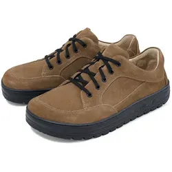 BÄR Tobago Schnürschuh 44 EU – 100% Zehenfreiheit - Bequemer Schnürschuh in Größe 44, aus hochwertigem Rindveloursleder. Mit herausnehmbaren Kork-Latex-Fußbett für optimalen Komfort und einer griffigen Kautschuksohle für besten Halt. Ideal für Freizeiteinsätze.