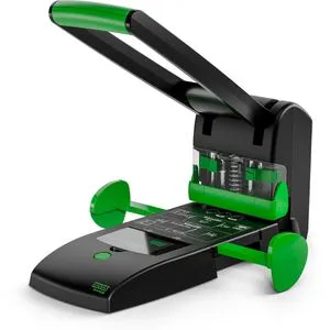 Novus Locher B 2200 - Registraturlocher schwarz, hohe Stanzleistung bis zu 200 Blatt, umweltfreundlich aus recyceltem Kunststoff