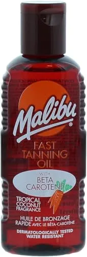 Malibu Sun Bräunungsöl, wasserfest, mit Beta-Carotin und tropischem Kokosnuss-Duft, 100 ml