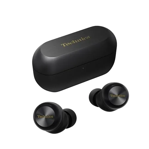 Technics EAH-AZ100E-K Kabellose Ohrhörer mit Geräuschunterdrückung, 10mm Magnetic Fluid Driver, Multipoint-Bluetooth, Voice Focus AI, Bequeme In-Ear-Kopfhörer, Schwarz