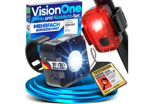 Nextcover Fahrradbeleuchtung NEXTCOVER® VisionOne – LED Licht Set mit 6h Akkulaufzeit