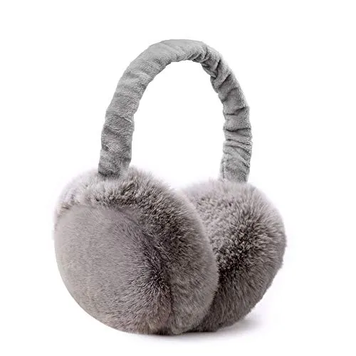 omitium Ohrenwärmer, Winter Ohrenwärmer Faltbare Verstellbarer Plüsch Earmuffs Bequemer weicher für den Winter Reiten Warme Ohrenschützer für Damen und Herren (Grau)