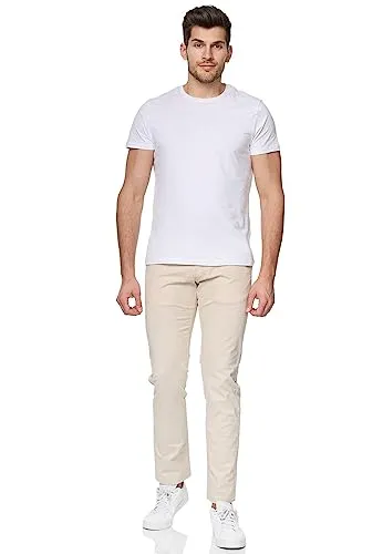 Indicode Herren Gower Chinohose Stretchhose | Chino Herrenhose Super Stretch Stoffhose Fog, 31/34