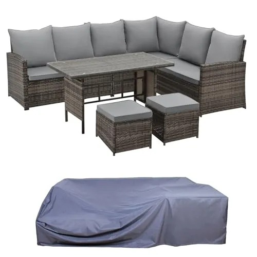 SVITA Monroe Polyrattan Ecksofa mit Esstisch von SVITA