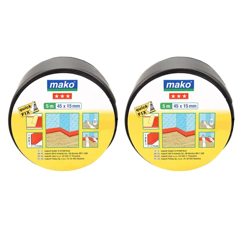 mako Sockelleiste 2 x mako Sockelleiste selbstklebend, 45mm x 5m, schwarz, H: 4,5 cm, 2-St.