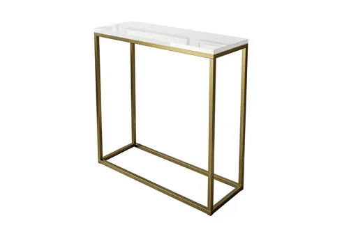 Lookway Konsolentisch MODERN HOCHGLANZ mit goldfarbenem, mattem Gestell (1x Konsole), Breite: 80/100 cm