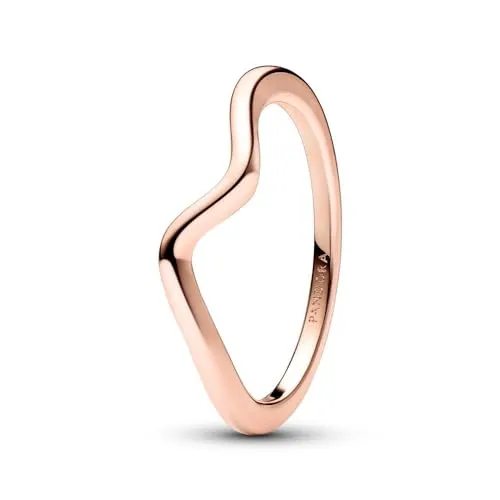 PANDORA 14k Rose Gold-Plated Ring 183095C00-48 - Eleganter Damenring aus 14k rosévergoldetem Metall, einzigartiges Design für einen stilvollen Auftritt.