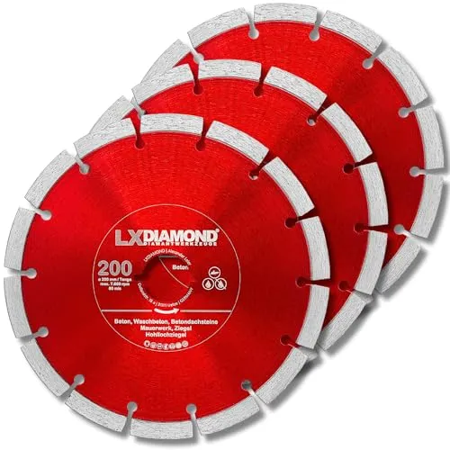 LXDIAMOND 3x Diamant-Trennscheibe 200mm in rot von LXDIAMOND