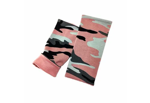 Britta Meier Armstulpen Midi Jersey-Pulswärmer 2 Lagen auch zum wenden Handgelenk Umfang ca. 16-22 cm Unterarm ca. 20-25 cm Länge 23 cm