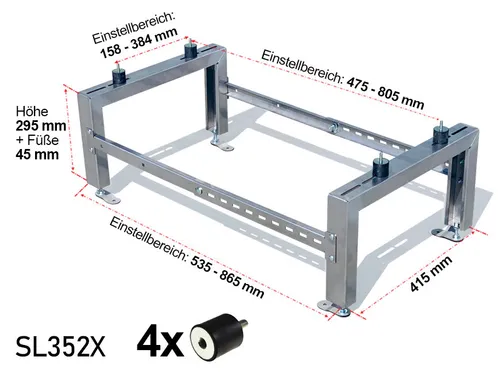 Bodenkonsole Klimaanlage Wärmepumpe Halterung SL352X 500kg von Firend24