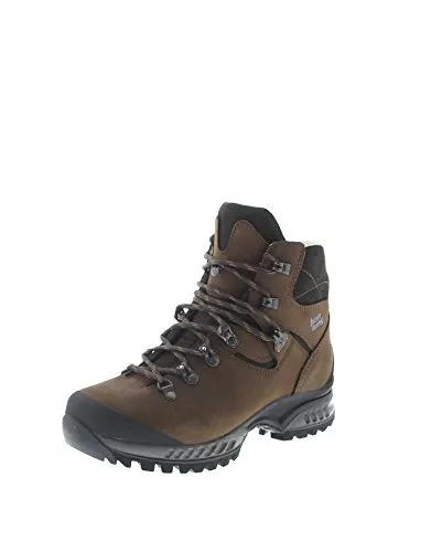 Hanwag Tatra II Wide Lady Erde (5,5 (39)) - Wanderschuhe für Damen mit breitem Vorfuß, ideal für Trekking und Hüttenwanderungen. Der Komfort wird durch die stützende Vibram-Sohle und den weichen Schaftabschluss gewährleistet, perfekt für lange Touren ohne Druckstellen.