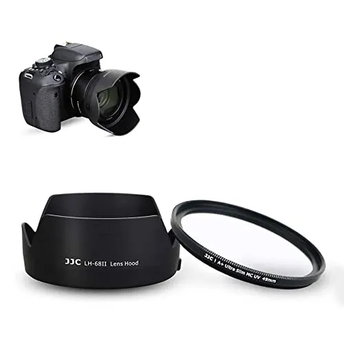 Gegenlichtblende und UV-Filter Passend für Canon EF 50 mm f/1.8 STM Objektiv, Umkehrbare Gegenlichtblende mit 49mm UV-Filter, Ersetzt Canon ES-68