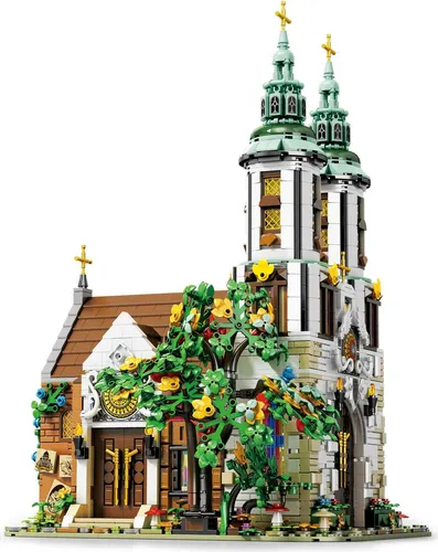 Reobrix 66023 St. Andrew's Church mit Beleuchtung - Konstruktionsspielzeug mit 3087 Teilen, inklusive LED-Beleuchtung für beeindruckende Effekte, ideal für LEGO-Fans ab 14 Jahren.