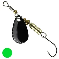 Fishing Tackle Max Kunstköder FTM Forellen Blinker - Spinner zum Forellenangeln grün|schwarz 2.5 cm