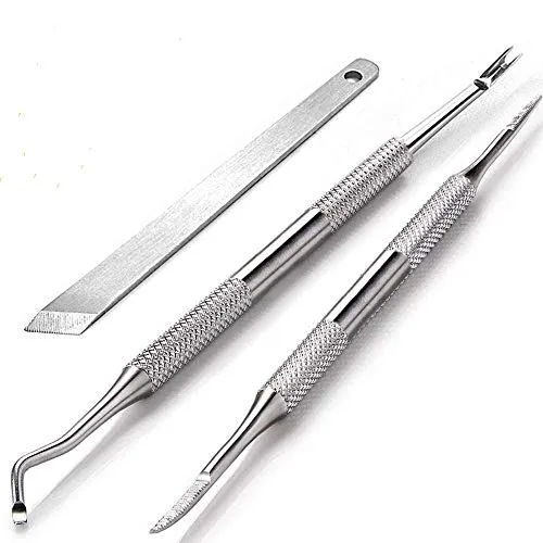Multifunktionales Maniküre-/Pediküre-Set, doppelendiger Nagelheber, Werkzeug für eingewachsene Zehennägel, Nagelwerkzeug aus 100% Edelstahl mit rutschfestem Griff