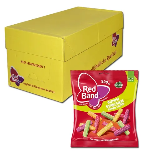 Red Band Gummi Stäbchen super sauer 12 Beutel je 500g 5,16€/1kg