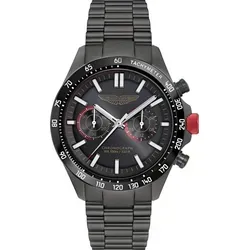 Aston Martin MTIS1F504 Chronograph Uhr für Herren - Schwarz - Sportlicher Chronograph mit präzisem Quarzwerk und 100 m Wasserdichtigkeit. Ideal für aktive Männer, die Stil und Funktionalität schätzen. Robustes Edelstahlgehäuse und flexible Mineralglasoberfläche bieten hohen Schutz.