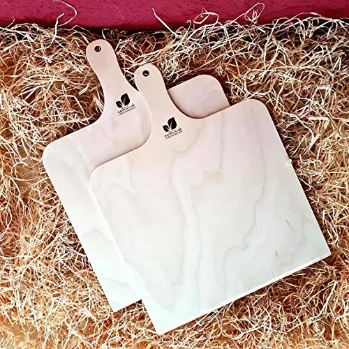 Natürliche Lebensfreude – 2 Stück Pizzaschieber aus Birken Holz - Ø 30 cm – 100% Made in Germany – Brotschieber – Brotschaufel – Pizzaschaufel – auch für Flammkuchen