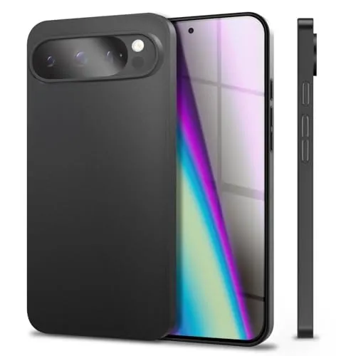 NALIA Ultra Slim Hardcase für Google Pixel 9 Pro - Matt & 0.3mm Dünn - Phantom (Hauchdünnes Cover & Kamera-Vollschutz) - Marke aus Berlin, Farbe:Schwarz Opak