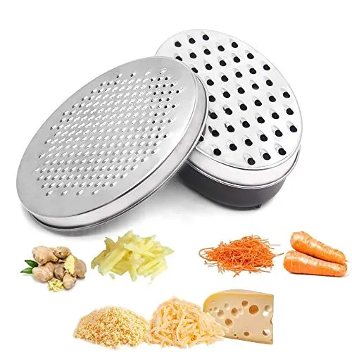 Käsereibe，Multifunktionale reibe mit Frischhaltedose und Deckel Edelstahl Reibe Häcksler für Käse & Gemüs，Geeignet für Käse & Gemüse & Schokolade