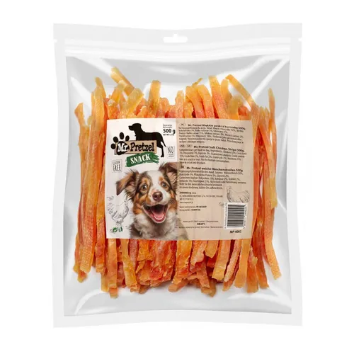 Herr. Brezel-Hundeleckerli, weiche Hühnerstreifen, 500 g