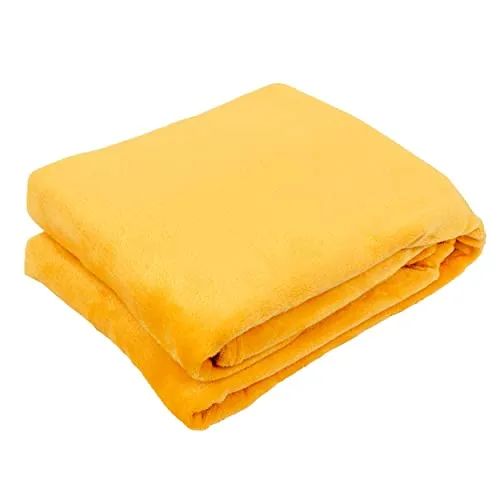 Traumschloss Wohndecke | 150x200cm | 100% Polyester| kuschelig weicher Flanell | gelb