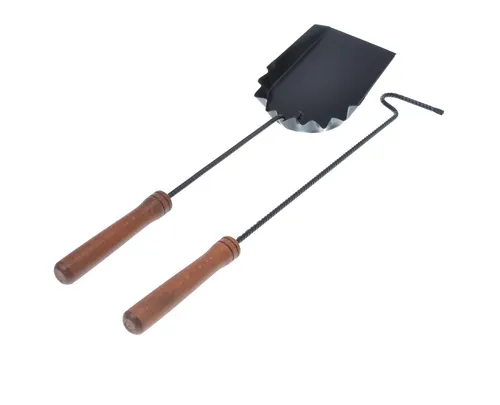 Aqbau® Kaminbesteck Set 2tlg. Mit Schürhaken, Schaufel Schwarz Kaminwerkzeug