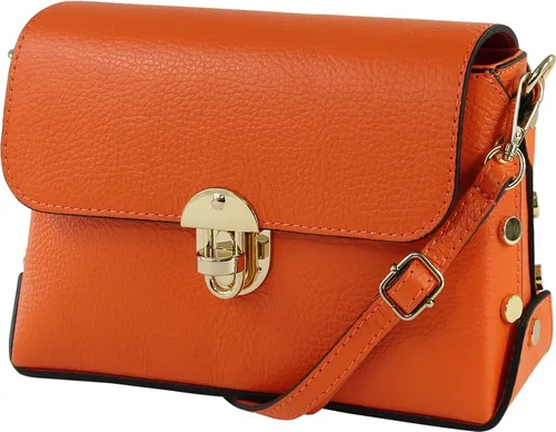 Toscanto Umhängetasche – Stilvolle Damen Tasche aus Leder in Orange - Umhängetaschen, elegante Damen Umhängetasche aus echtem Kalbsleder, handgefertigt in Italien für höchste Qualität und Stil.