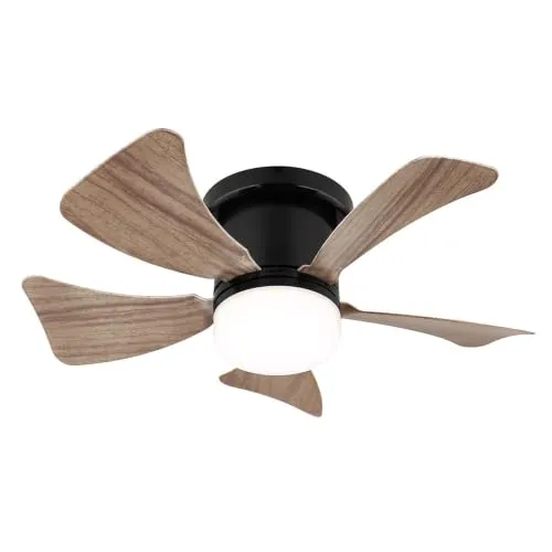 LED Deckenventilator Schwarz mit Fernbedienung und Tageslichtlampe