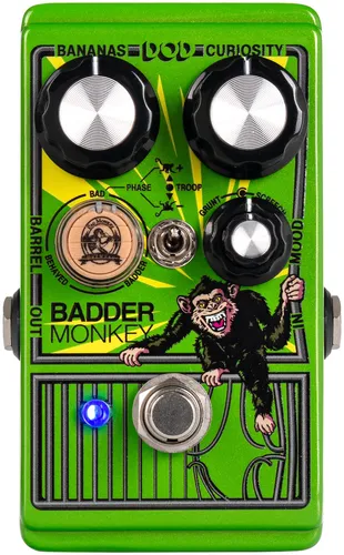 DOD Badder Monkey Overdrive - Vielseitiger Overdrive-Effekt mit 3 kombinierbaren Schaltkreisen, 360° Barrel-Regler für kreative Klangmischungen und robustem Gehäuse. Ideal für Musiker, die ihren Sound individuell gestalten möchten.