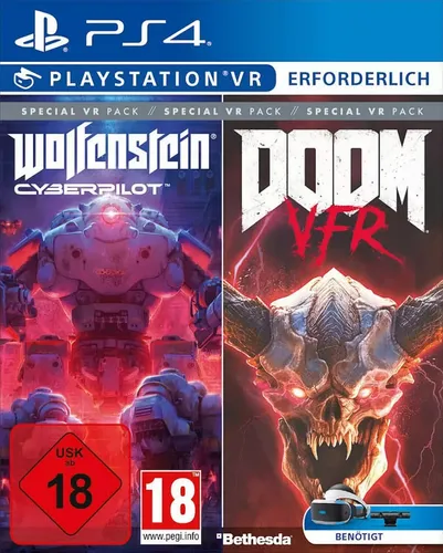 Wolfenstein Cyberpilot & Doom VFR - PS4 VR Spielebundle - Zwei packende VR-Erlebnisse für PS4: Kämpfen Sie in Wolfenstein gegen das Regime und erleben Sie die brutale Action von DOOM VFR. Ideal für VR-Fans!