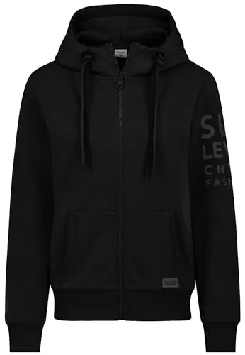 Sublevel Sweatjacke Hoodie Sweater Kapuzenpullover Übergangsjacke Frühlings, Farbe:Schwarz, Größe:M (38)