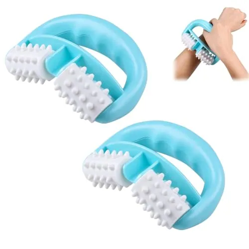 DASHUI Cellulite Massagegerät, Anti-cellulite Massageroller, 2 Stück | Mit griff, manuell und ergonomisch, für oberschenkel, bauch, hüften, gesäß und arme, blau