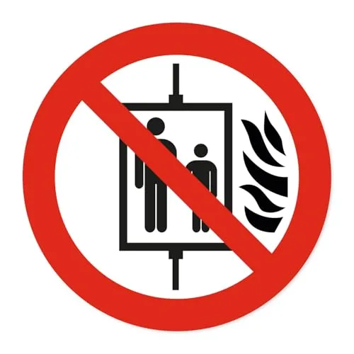 iSecur Aufzug Brandfall nicht benutzen Aufkleber Ø 10 cm P020