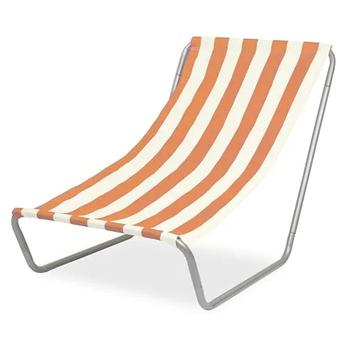 FEBE Sonnenliege Orange/Beige - Kompakte Liegestuhl für Garten, Pool und Balkon, leicht und tragbar mit hochwertigem, belastbarem Material für optimalen Komfort.
