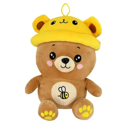 Landahl & Baumann Kuscheltier Teddy mit Mütze gelb Tiermotiv kawaii - ca. 25 cm (1-St)