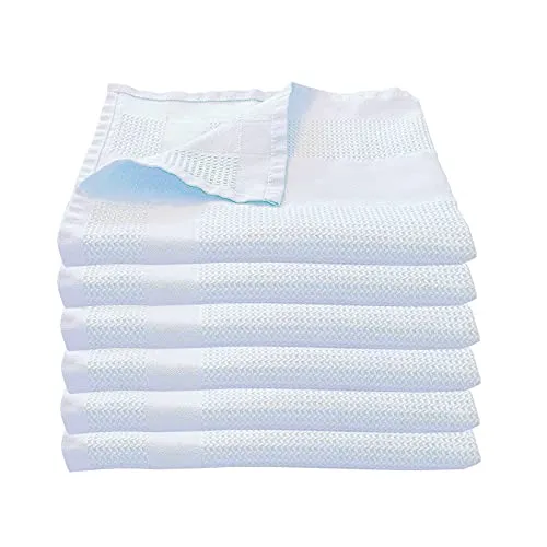 Casa Colori Microfaser Geschirrtücher 68 x 42 cm 6er Set aus saugstarken Polyester in Weiß