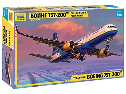 Civil Airliner Boeing 757-200 7032 ZVEZDA 1:144 - Flugzeuge, detailgetreues Modell im Maßstab 1:144 aus hochwertigem Kunststoff, ideal für Sammler und Modellbau-Enthusiasten.