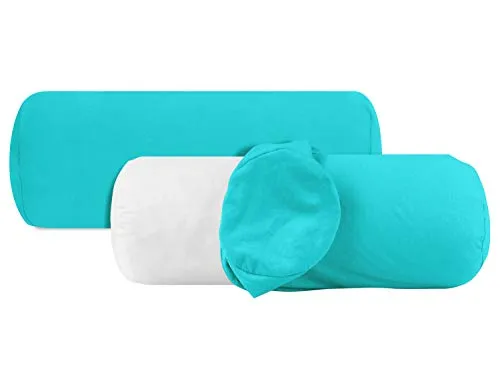 npluseins 2er Pack Baumwoll Kissenbezug - Jersey - viele Farben 1331.1812, ca. 40 x 15 cm, türkis